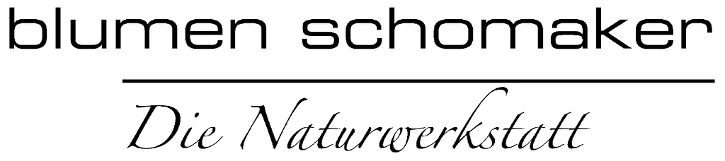 Logo blumen schomaker Die Naturwerkstatt in schwarz